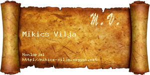 Mikics Vilja névjegykártya